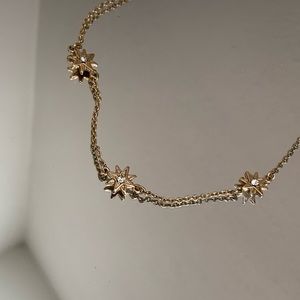 3 Gold Star Celestial Choker with Jewel Details